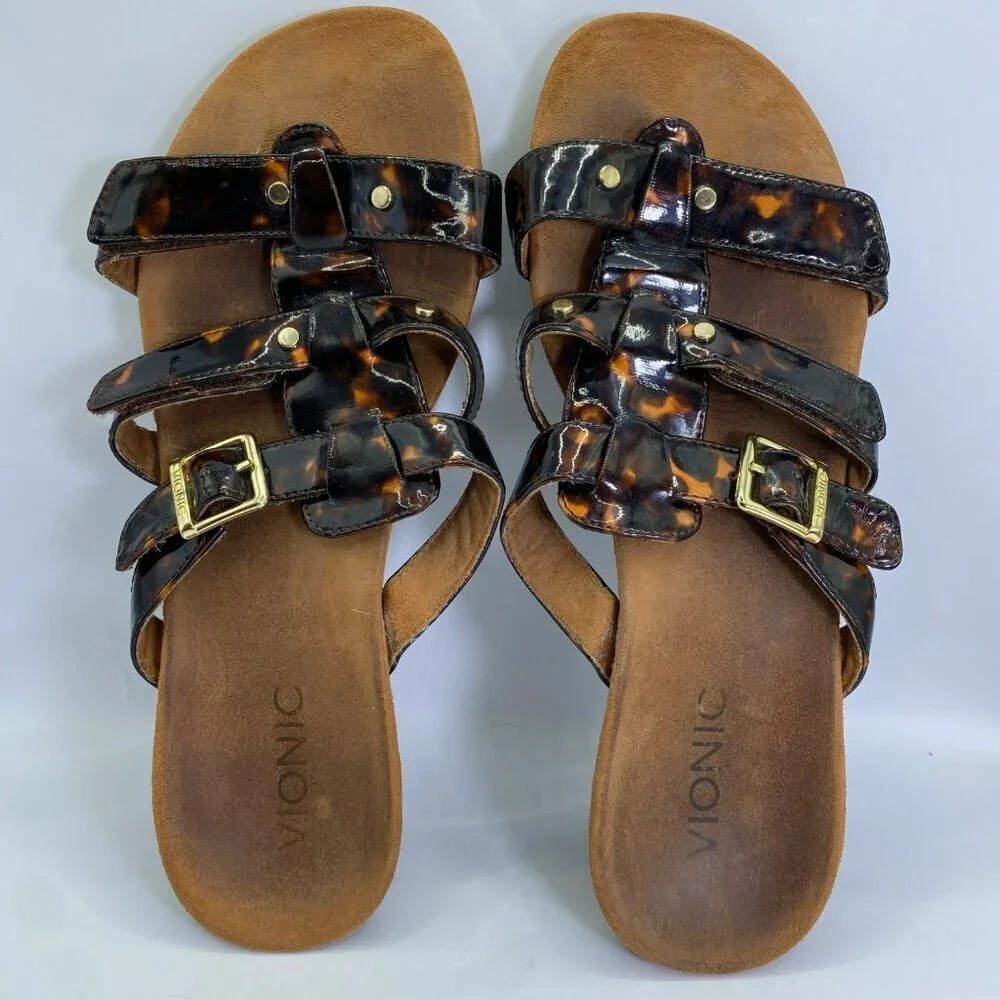 VIONIC Women’s Tortoise Park Radia Orthodic Adjustable Triple Strap Wedge Sandal